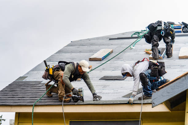 Professional Gutter Installation technician working in Nunn, CO